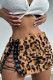 Leopard Print Sexy Leopard Print Patchwork Cross Straps Regular Low Waist Patchwork Bottoms
