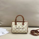 White Casual Street Letters Patchwork Contrast Bags