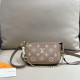 Nude Pink Casual Daily Letters Pearls Decor Contrast Bags