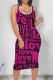 Pink Casual Letters Patchwork Contrast U Neck Wrapped Skirt Dresses