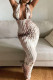 Khaki Sexy Patchwork Backless Ruched Deep V Neck Long Dresses