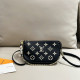 Black Casual Daily Letters Pearls Decor Contrast Bags