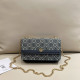 Blue Casual Street Letters Patchwork Chains Contrast Bags