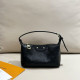 Black Casual Daily Letters Zipper Embossed Bags