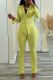 Green Casual Solid Color Buttons Turndown Collar Long Sleeve Two Pieces