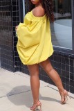 Green Casual Solid Color Backless Off Shoulder Long Sleeve Dresses