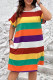 Green Yellow Casual Colorblock Pocket Patchwork O Neck Straight Plus Size Dresses