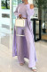 Purple Casual Solid Color Basic O Neck Long Sleeve Two Pieces