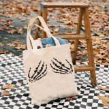 White SKULL HANDS PRINTED BAG