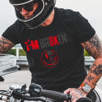 Black I'M BROKEN PRINT MEN'S T-SHIRT