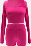 White Casual Solid Color Patchwork Strapless Long Sleeve Four Pieces(Threr are headbands)