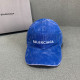 Blue Street Hip Hop Letters Embroidered Distressed Hat