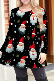 Red Casual Print Patchwork O Neck T-Shirts