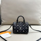 Black Casual Street Letters Patchwork Zipper Contrast Bags