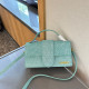 Sky Blue Casual Daily Solid Color Distressed Patchwork Metal Accessories Trim Bags
