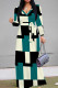 Black Casual Print Patchwork Strap Design V Neck Long Dresses