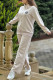 Shallow Yellow Casual Letters Pocket Patchwork Zipper Zipper Collar Long Sleeve Two Pieces