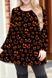 Black And White Casual Print Patchwork O Neck T-Shirts