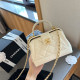 White Daily Celebrities Solid Color Patchwork Metal Accessories Trim Bags