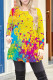 Multicolor Casual Print Patchwork O Neck T-Shirts