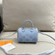 Blue Casual Street Letters Patchwork Zipper Contrast Bags