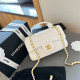 White Casual Daily Solid Color Metal Accessories Trim Texture Bags