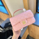 Pink Casual Daily Solid Color Metal Accessories Trim Texture Bags