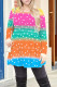 Colour Casual Print Patchwork O Neck T-Shirts