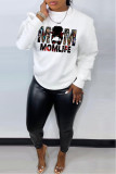 Multicolor Casual Print Patchwork O Neck Tops