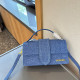 Blue Casual Daily Solid Color Distressed Patchwork Metal Accessories Trim Bags