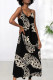 Black Sexy Plaid Butterfly Print Stripe Contrast V Neck Printed Dresses