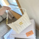 White Casual Street Letters Zipper Texture Bags