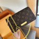 Brown Casual Street Letters Patchwork Chains Bags