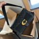 Black Casual Daily Letters Patchwork Metal Accessories Trim Bags