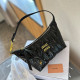 Black Casual Street Letters Zipper Texture Bags