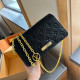 Black Casual Daily Letters Chains Embossed Bags