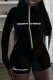 Black Casual Letters Patchwork Zipper Zipper Collar Regular Rompers