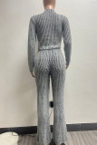 Pink Casual Stripe Patchwork Zipper Zipper Collar Long Sleeve Two Pieces