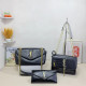 Black Casual Daily Letters Patchwork Metal Accessories Trim Bags