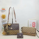 Yellow Brown Casual Daily Letters Patchwork Chains Contrast Bags