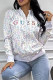 White Casual Letters Patchwork Zipper Zipper Collar Outerwear