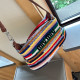 Colour Casual Vacation Stripe Weave Contrast Bags