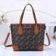 Yellow Brown Street Letters Patchwork Zipper Bags
