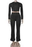 Pink Casual Solid Color Lace Up Patchwork Zipper Zipper Collar Long Sleeve Two Pieces