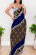 Blue Brown Sexy Print Patchwork Backless Spaghetti Strap Sling Dresses