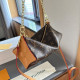 Orange Casual Street Letters Patchwork Chains Contrast Bags