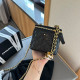 Black Casual Daily Letters Metal Accessories Trim Zipper Texture Bags