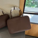 Brown Casual Street Solid Color Patchwork Embossed Adjustable Bags(There are shoulder straps)