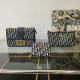 Blue Casual Street Letters Patchwork Metal Accessories Trim Contrast Bags