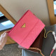 Pink Casual Daily Solid Color Metal Accessories Trim Texture Bags